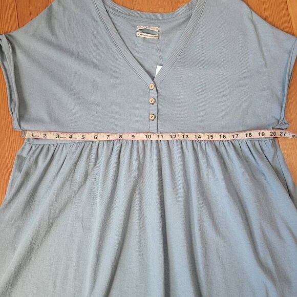 NWT Urban Outfitters medium blue babydoll top tunic dress with pockets boho - Picture 7 of 10
